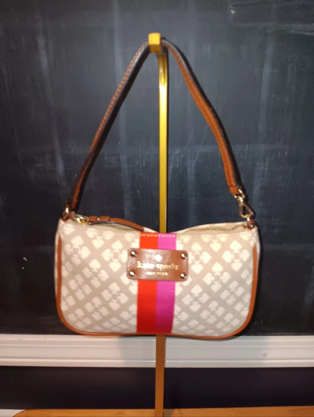 Kate Spade Small Logo Striped Shoulder Bag